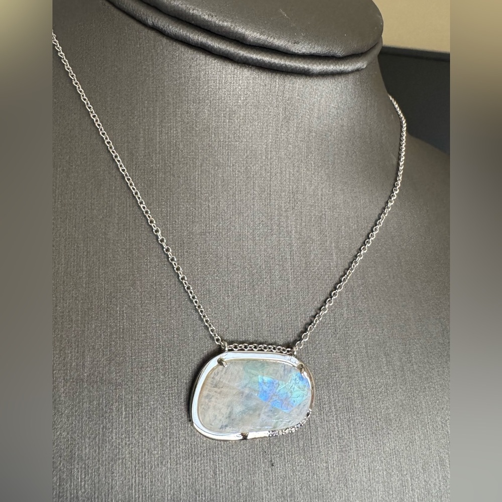 Adornia Moonstone & White Topaz Pendant - Picture 3 of 11